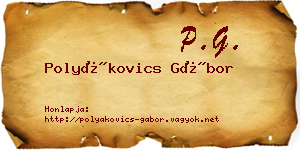 Polyákovics Gábor névjegykártya