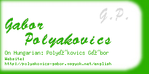 gabor polyakovics business card